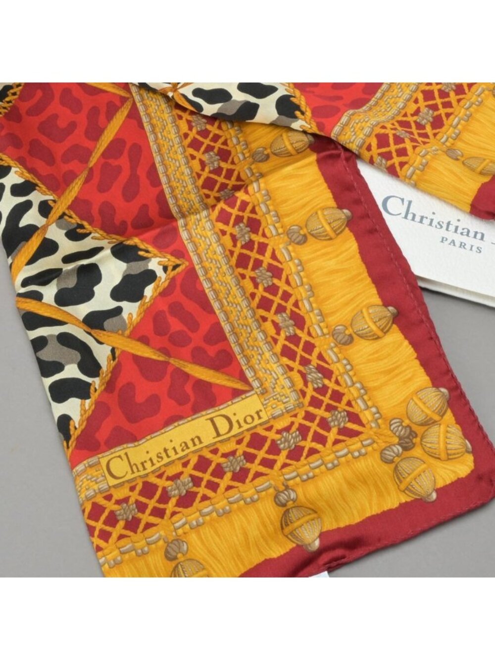 Dior Scarf Red Leopard Print
